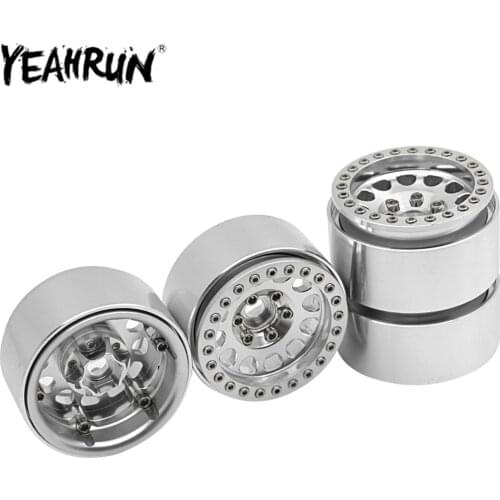 YEAHRUN 1.9" Beadlock Wheels Rims 35mm Width for 1/10 RC Crawler Axial SCX10 CC01 F350 D90 90034 Traxxas TRX4 Wheel Hub Tires