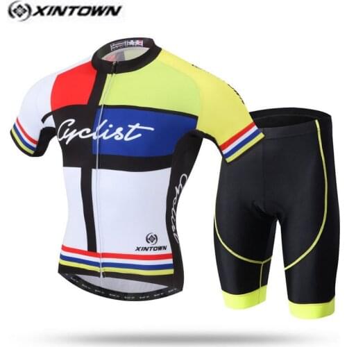 XINTOWN Pro Bike Jersey Bib Shorts Sets Men Riding mtb Bicycle Clothing Suits Colorful Male Ropa Ciclismo Cycling Shirts