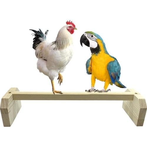Chicken Toy Wooden Perch Chicken Trainning Perch Toy For Hens Large Bird Parrot Pet Trainning Hanging Toy Bird Accessory