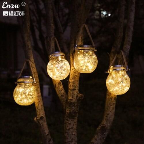 Solar Wishing Lamp Glass Courtyard Crack Night Light Decorative Outdoor Landscape Sun Table Lamp Party Christmas Decorations