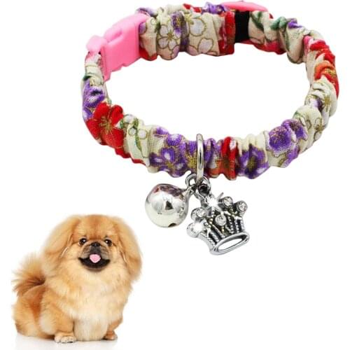 Legendog Cat Collar With Bell And Crystal Pendants Adjustable Elastic Style Breakaway Safety Kitten Collars For Pets Cats Puppy