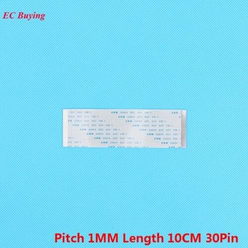 FFC Ribbon Cable 30 Pin Ribbon Cable Flat Cable 30Pins Flexible Flat Cable Forward Direction Pitch 1mm Length 10cm 5Pcs