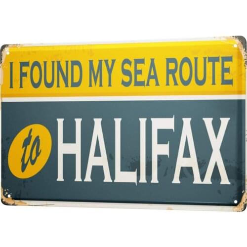 LEotiE SINCE 2004 Metal Sign Fernweh City Halifax Canada