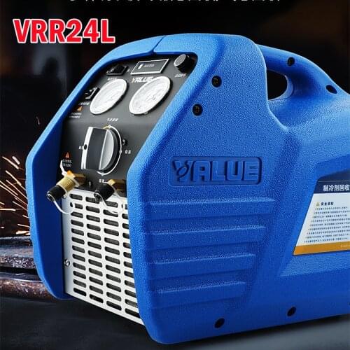 220V Gas Refrigerant Recycling Machine VRR24L Digital Manifold Refrigerant Recovery Unit Air Conditioning Repair Tool Gauge