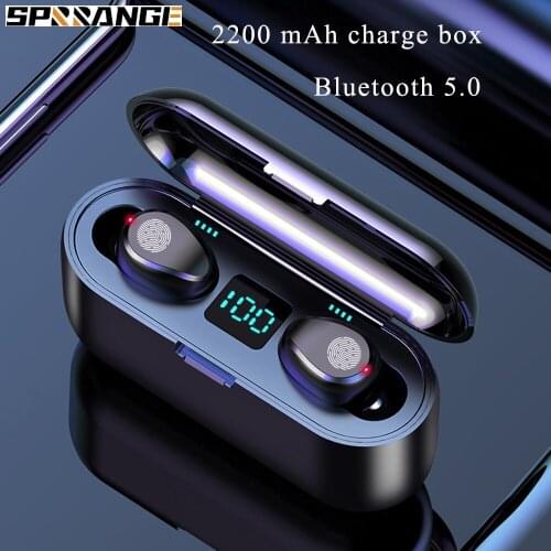 TWS Bluetooth Earphones with Microphone 2200 mAh Charge Box Wireless Headphones HIFI In-ear Earbuds Sport Heasets HD Call