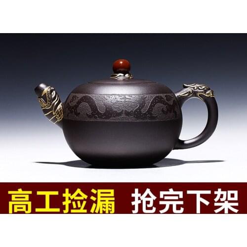 Completely rule yixing undressed ore black mud are recommended by pure manual collection gift teapot tea dragon ball