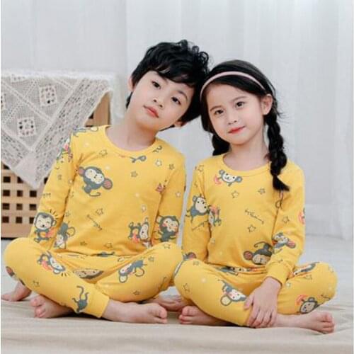 Boys Clothes Pijamas Girls Cotton Pajamas Childrens Sleepwear Pyjamas for Baby Kids Nightwear Cartoon Homesuit 4 6 8 10Years