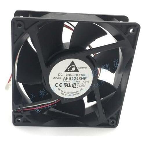 Original DELTA AFB1248HE 12038 12cm 120x120x38mm DC 48V 0.18A 3-line Industrial Computer Frequency Conversion Cooling Fan