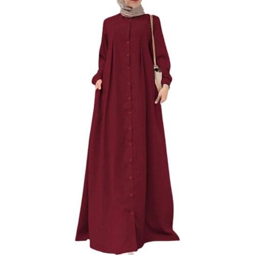 Loose Maxi Dress Large Hem Solid Color Dress Round Neck Long Sleeve Long Dress for Working dress women elegant Casual Clothing