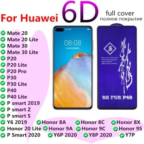 Rinbo Screen Protector For Huawei P20 P30 P40 Lite Pro Tempered Glass P Smart Z Y6 2019 Mate 20 Pro Lite 30 Honor 8A 8C Film
