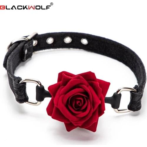 Rose Mouth Gag Sexy Retro Lace Pattern Bondage Couples BDSM Flirting Femdom Adults Games Auxiliary Toys Sex Toys for Couples