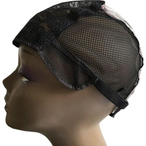 5PCS 3 size Black Korean lace cap wig making cap plastic wig caps with adjustable strap for wigs