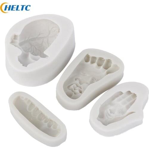 Human Organs Heart Hands And Feet Teeth Shape Silicone Mold Chocolate Baking Tool Halloween Series Cake Decorating Tools
