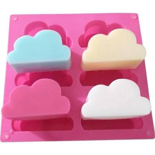 6 Holes 3D Cloud Shape Silicone Mold For Baking Mousse Cake Form Soap Mold Silicone Forms For Soap Jelly Mold Ice Cube Maker