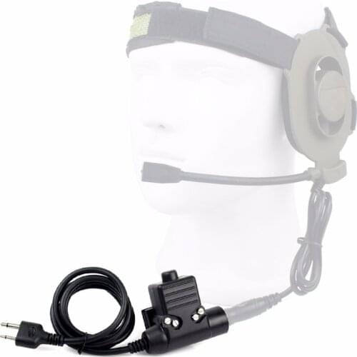 Tactical U94 PTT Cable for Icom Kenwood Midland PTT for Baofeng Talkie Bowman Elite II Headest Military Standard Airsoft Hunting