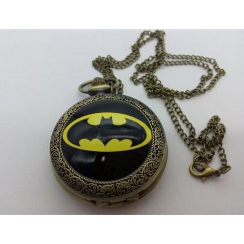 Vintage Bronze antiques Iron man enamel pattern Flip clock hours students and men gift steampunk cowboy chain pocket watch