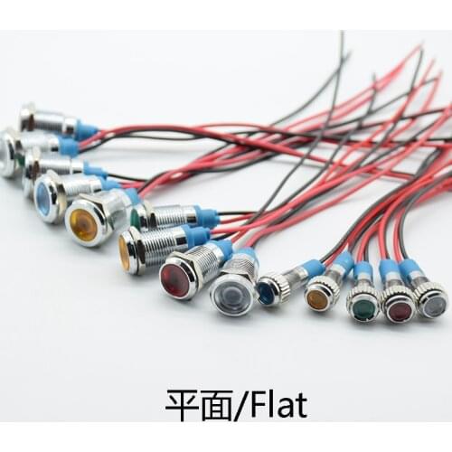 1pc 6mm/8mm/10mm/12mm Waterproof Warning LED Metal Indicator Pilot Light Signal Lamp 6V 12V 24V 220V Car Boat Working PC Power