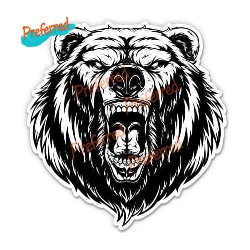 High Quality Express Grizzly Bear Angry Decal Motocross Racing Laptop Helmet Trunk Wall Vinyl Car Sticker Die Cutting
