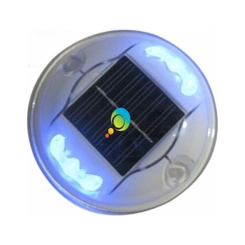 Steady mode High quality deck dock signal light solar power blue LED road stud reflector for promotion