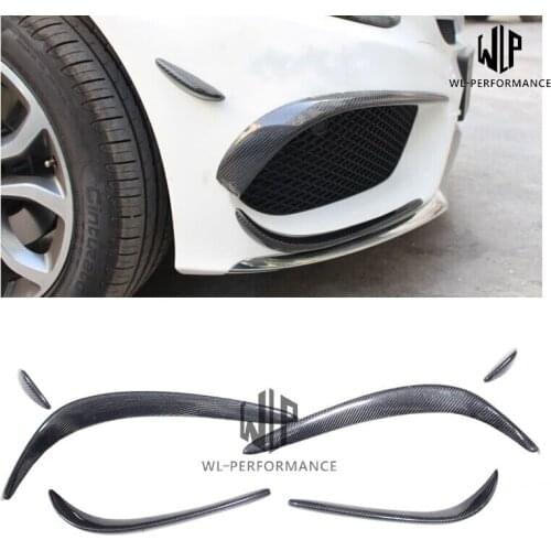 W205 Carbon Fiber Front Side Bumper Grill Air Vent Decorat Car Styling Fit For Merceders-Benz C260 C200 C180 2013-2015