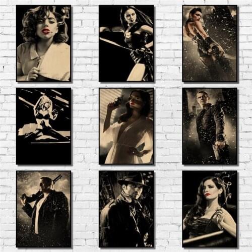 Sin City A Dame To Kill for Kraftpaper Poster Painting Abstract Funny Fancy Wall Sticker for Coffee House Bar