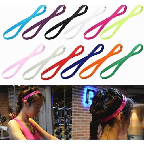1PC Fashion New Candy Color Sports Headband Women Men Yoga Hair Bands Girls Sport Anti-slip Elastic Rubber Hairband Accessories