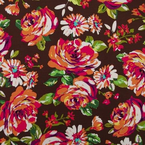 140cmx100cm Cotton Fabric - Flowers and leaves(022)