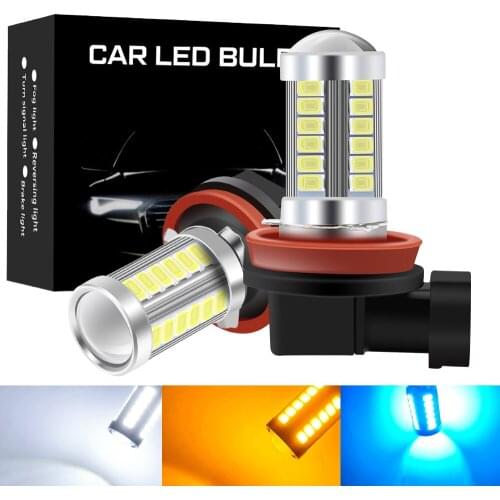 2Pcs H8 H11 HB4 9006 P13W PSX24W High Quality LED Bulbs Auto Anti Fog Lamps Car Driving Running Light Front Foglamp 6000K White