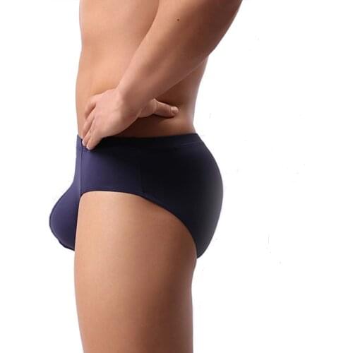 Sexy Mens Briefs underwear Sexy Low Waist U Convex Pocket Cueca Soft Comfortable ice silk Male Briefs Breathable Underpants 2PCS