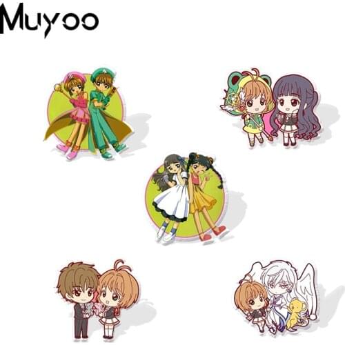 2020 New Epoxy Acrylic Lapel Pins Cardcaptor Sakura Cartoon Handmade Acrylic Resin Clothing Badge Pin