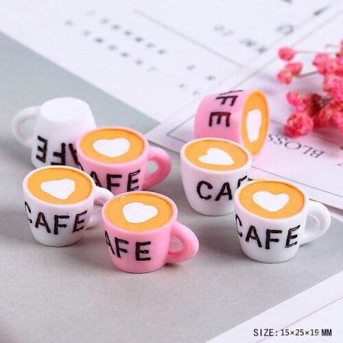 5Pcs/Lot Coffee Cup Diy Lizun Slime Charms Supplies Accessories For Slime Filler Miniature Resin Kids Polymer Plasticine Gift