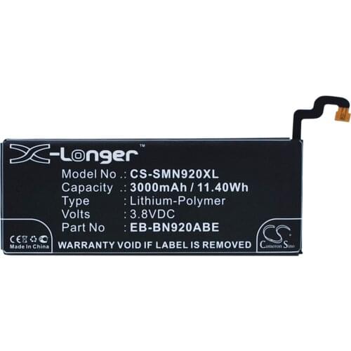 2021 Battery For Samsung EB-BN920ABE Galaxy Note 5,Galaxy Note 5 Dual Sim,Galaxy Note 5 Edition 3000mAh / 11.40Wh