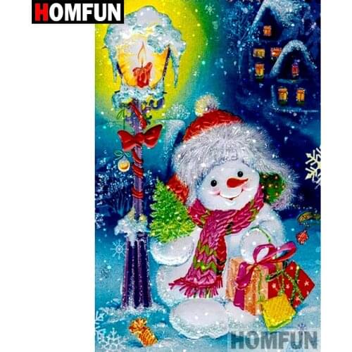 HOMFUN Full Square/Round Drill 5D DIY Diamond Painting "Snowman christmas" 3D Embroidery Cross Stitch 5D Home Decor A15069