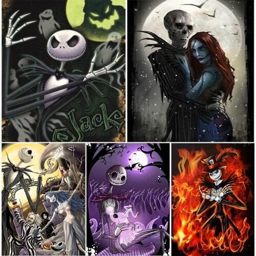 5D DIY Diamond Painting Halloween Scary Pumpkin Mr. Skull Cross Stitch Set Inlaid Diamond Brand Gift Custom Decorative Painting