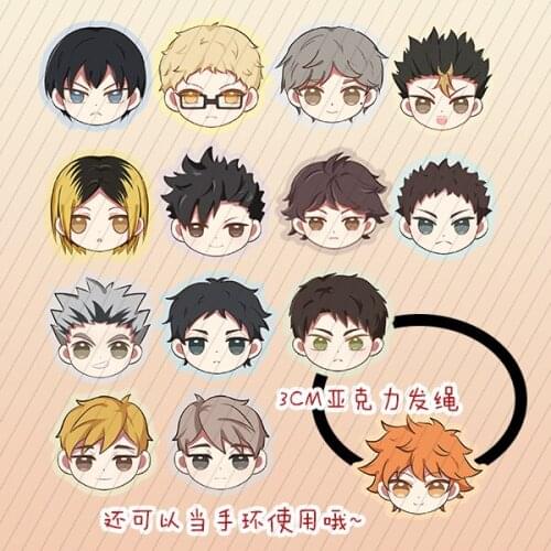 Anime Haikyuu Shoyo Hinata Tobio Kageyama Hairpins Hair Accessories Hair ring Double Ponytail Bracelet Headwear Xmas Gifts