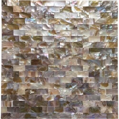Peel and Stick Mother of Pearl Shell Mosaic Tile for Kitchen Backsplashes, 12" x 12" Coloful Taxtures with 6 Tablets