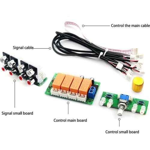Four-way Audio Switch Board Audio Signal Switcher Relay Signal Selector Input Switching Board