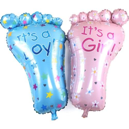 Baby Gender Secret Balloon Boys and Girls Feet Aluminum Film Balloons Childrens Birthday Party Decoration Balloons