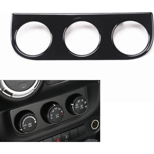 For Jeep Wrangler Air Conditioner Control Switch Cover Trim Frame Car-styling Interior ABS Chrome Sticker Car Accessory 2011-16