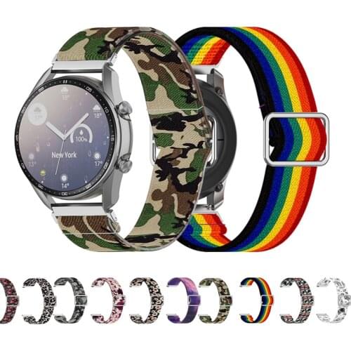For Samsung Galaxy watch 3 45mm 22mm watch strap bracelet Nylon Elastic Printing Watchbands 20mm For Galaxy watch3 41 pulseras