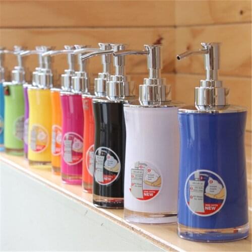 Hand Liquid Soap Dispenser ABS Bathroom Shampoo Shower Gel Bottle With Press Type Chrome Head Fashionable Emulsion Bottle