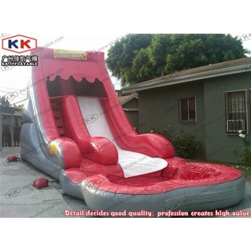 Giant inflatable water slide ,outdoor inflatable slide with small pool for kids