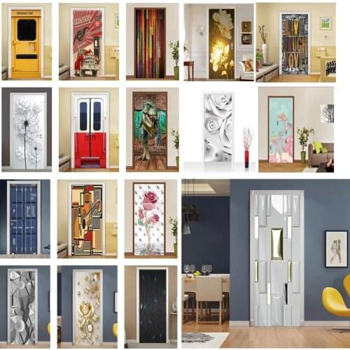 Creative 3D Vision Door Sticker For Living Room Corridor Decoration Self Adhesive Poster Wallpaper Home Design Art Wall Decals