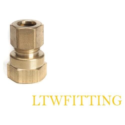 LTWFITTING Brass 3/8" OD x 3/8" Female NPT Compression Connector Fitting