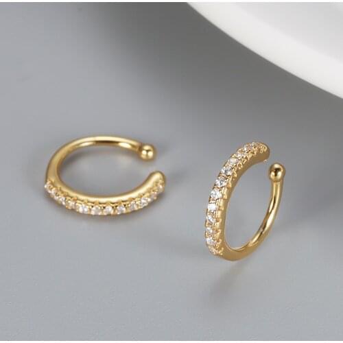 Lovablegirls Small Zircon Rhinestone Ear Clip Non Pierced Ear Cuff Set Women Punk Jewelry Trend Gift Earrings Clip