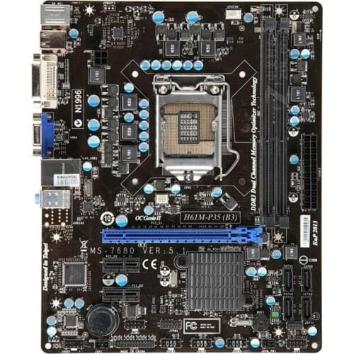 MSI H61M-P35 B3 Desktop Motherboard LGA 1155 DDR3 For Intel H61 H61M USB2.0 SATA II Micro ATX Original Used PC Mainboard