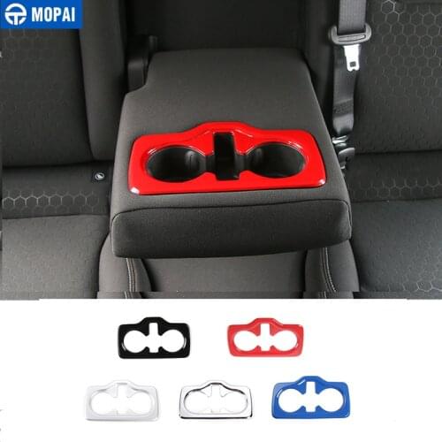MOPAI ABS Car Interior Rear Cup Holder Panel Decoration Cover Trim Stickers For Jeep Compass 2017 Up Car Styling