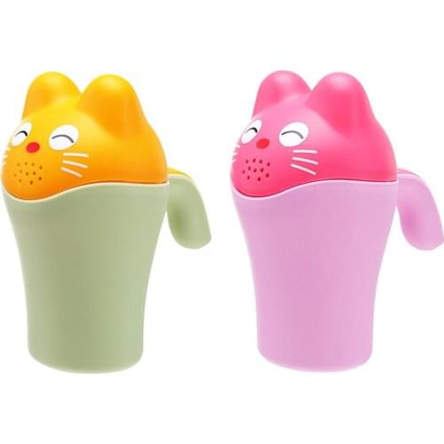 Cartoon Cat Bathing Shower Cup Newborn Baby Shampoo Bailer Water Ladle