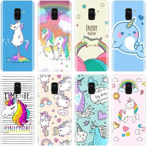 Unicorn On Rainbow Jetpack Soft Silicone Phone Case For Samsung Galaxy A5 A7 A8 2015 A3 A5 A7 A8 2016 A5 A7 2017 A7 A8 A9 2018