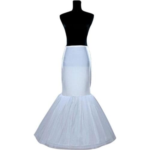 Cheap Free Shipping Mermaid Petticoat For Wedding Dress White Bridal Underskirt One Size Crinoline In Stock